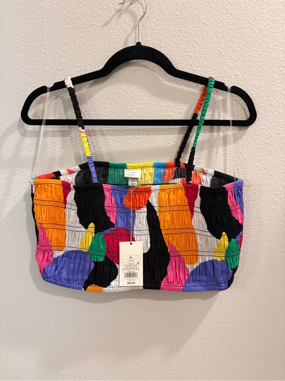 Colorblock Smocked Cropped Tank Top